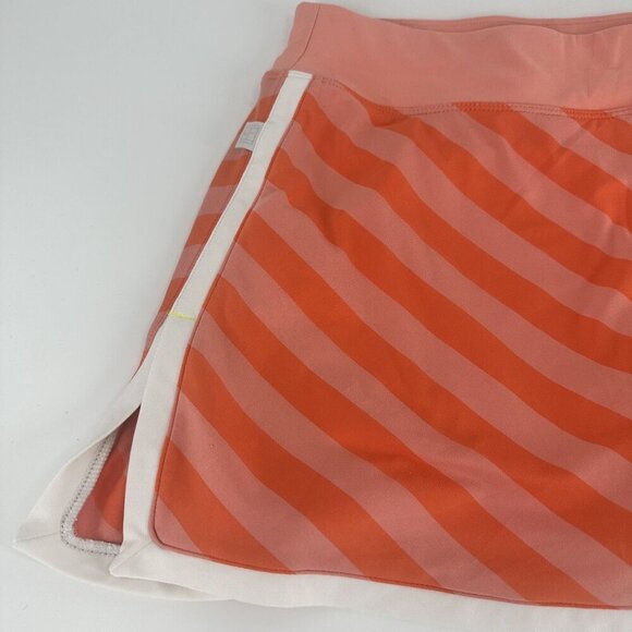 Nike Fit Dry L Coral & White Striped Tennis Skirt With Built-In Shorts - Picture 6 of 11